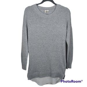 Anthropologie Moth Tunic Gray Sweater Dress Shirttail Layered Hem Womens Size XS